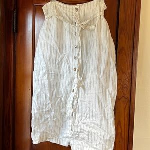 High Rise, linen stripped skirt